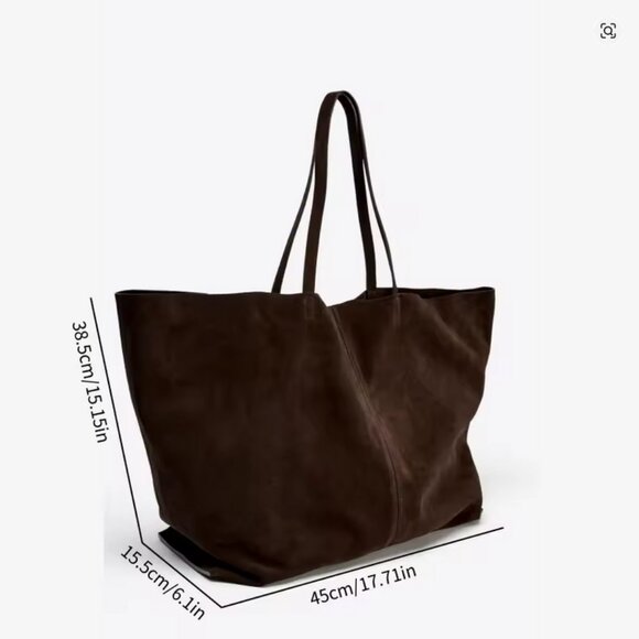 New Trending Large Faux Suede Tote Bag - Picture 2 of 13
